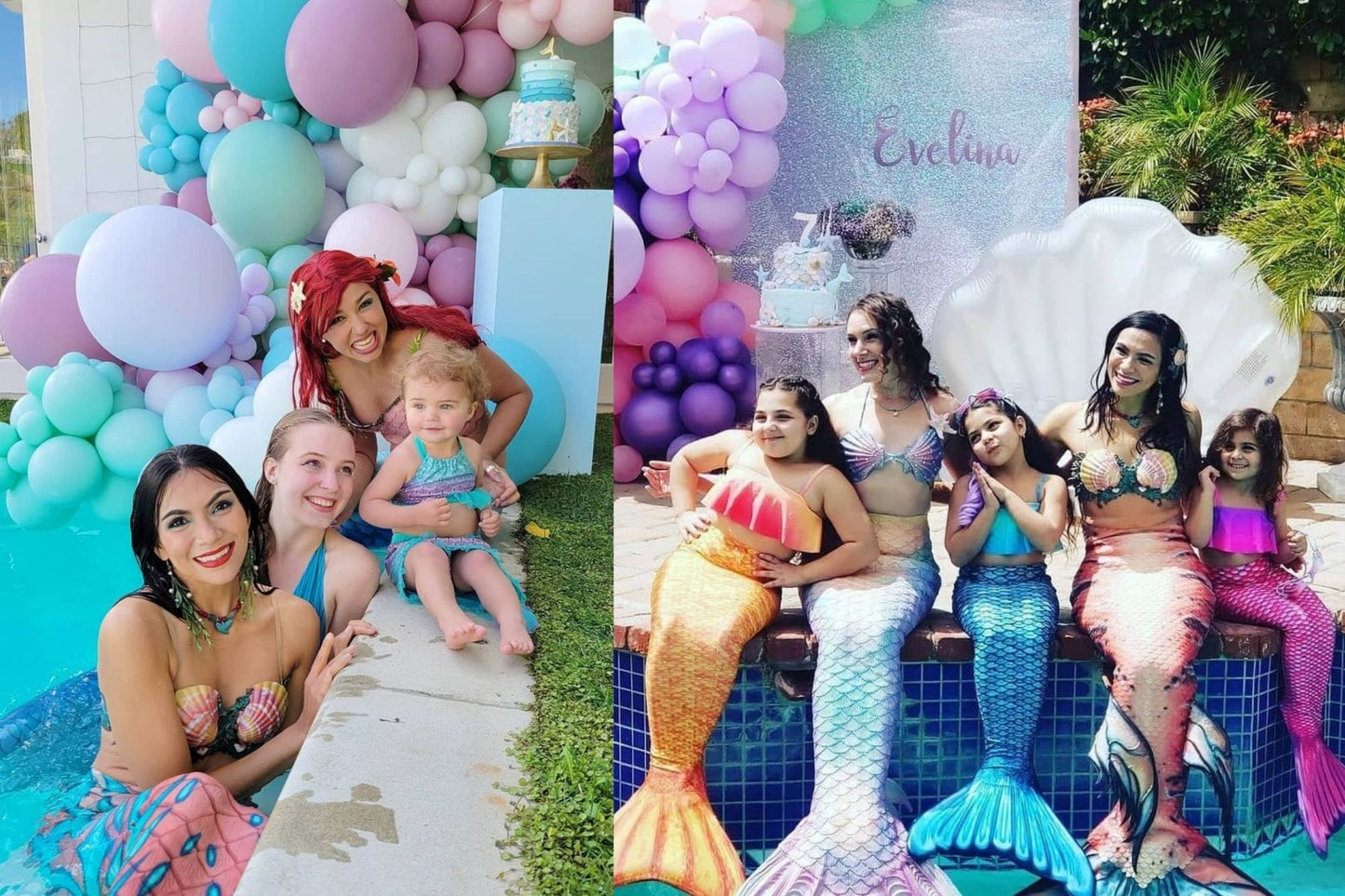Mermaid party balloon Los angeles clam decor