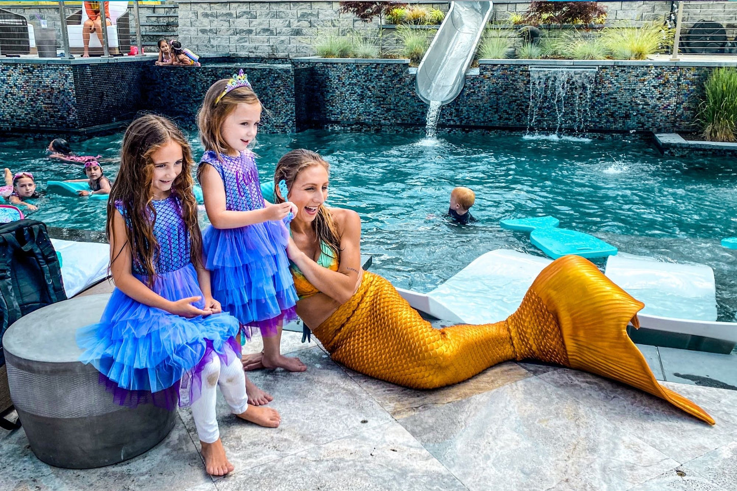 Mermaid party kids pool real live mermaid yellow tail boston