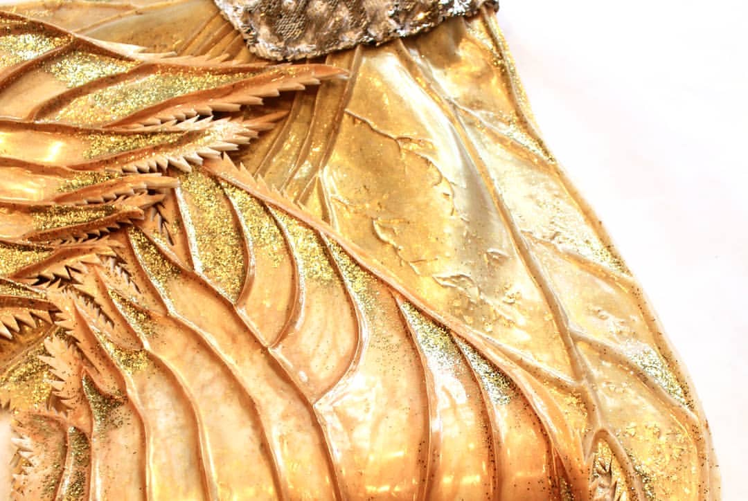 Gold sequin mermaid tail silicone fluke